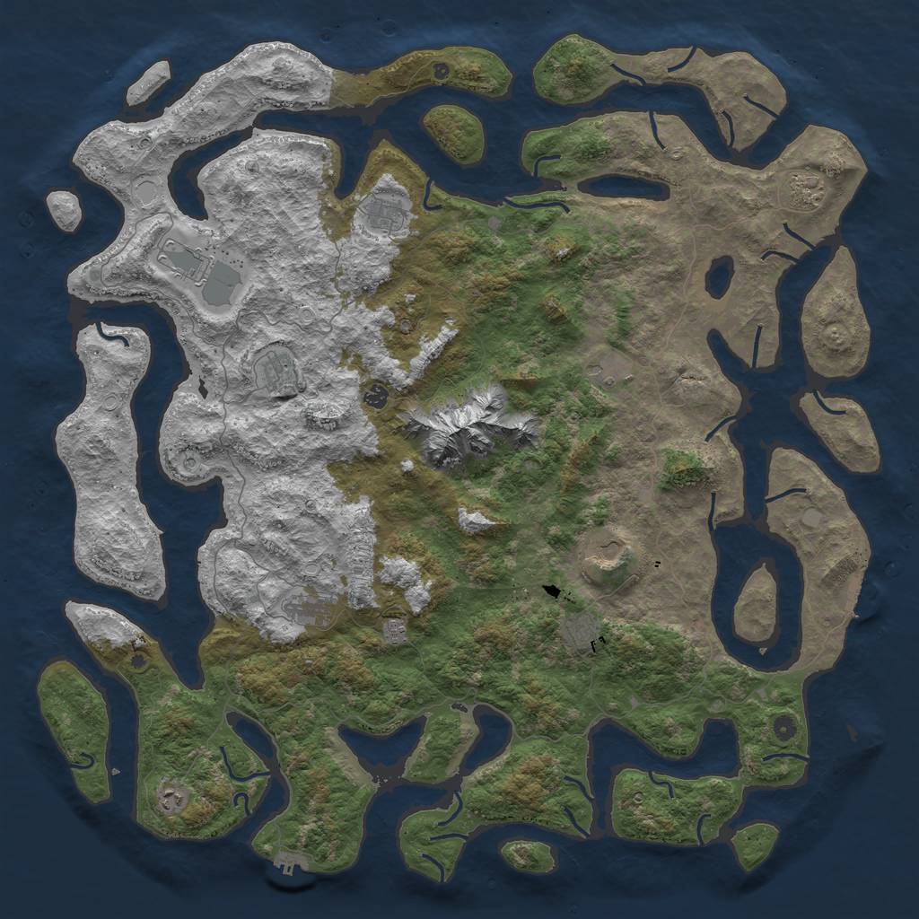 Rust Map: Procedural Map, Size: 5800, Seed: 2052918807, 19 Monuments