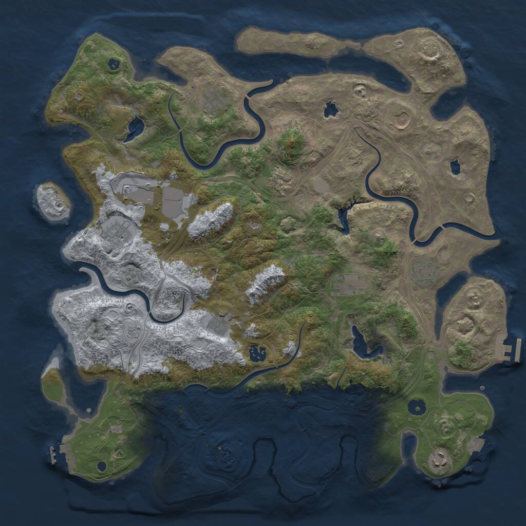 Rust Map: Procedural Map, Size: 4500, Seed: 38827635, 17 Monuments