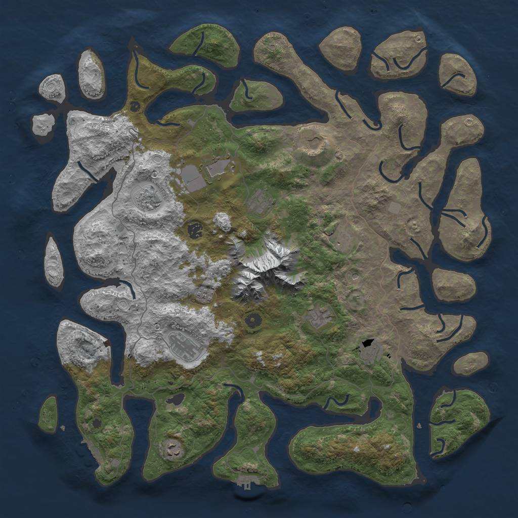 Rust Map: Procedural Map, Size: 5000, Seed: 644465335, 19 Monuments