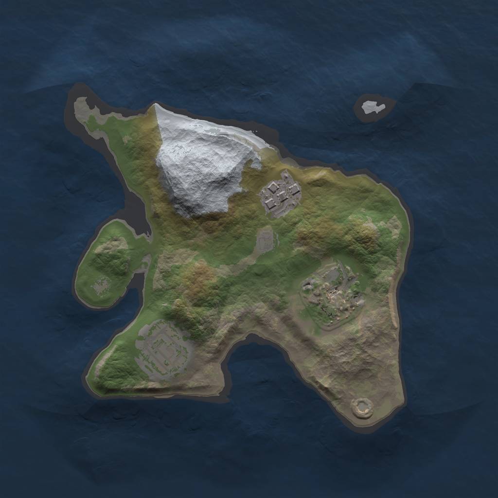 Rust Map: Barren, Size: 2000, Seed: 123412, 5 Monuments