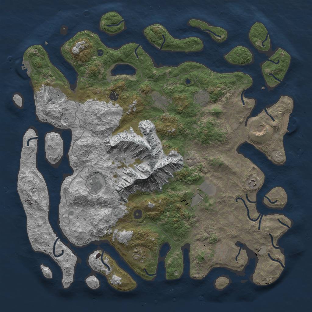 Rust Map: Procedural Map, Size: 5000, Seed: 9610578, 19 Monuments