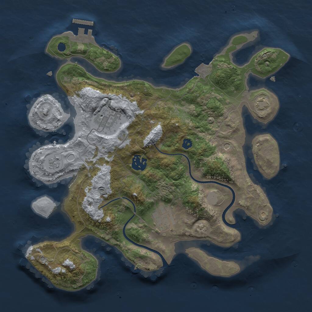 Rust Map: Procedural Map, Size: 3000, Seed: 1551202227, 8 Monuments
