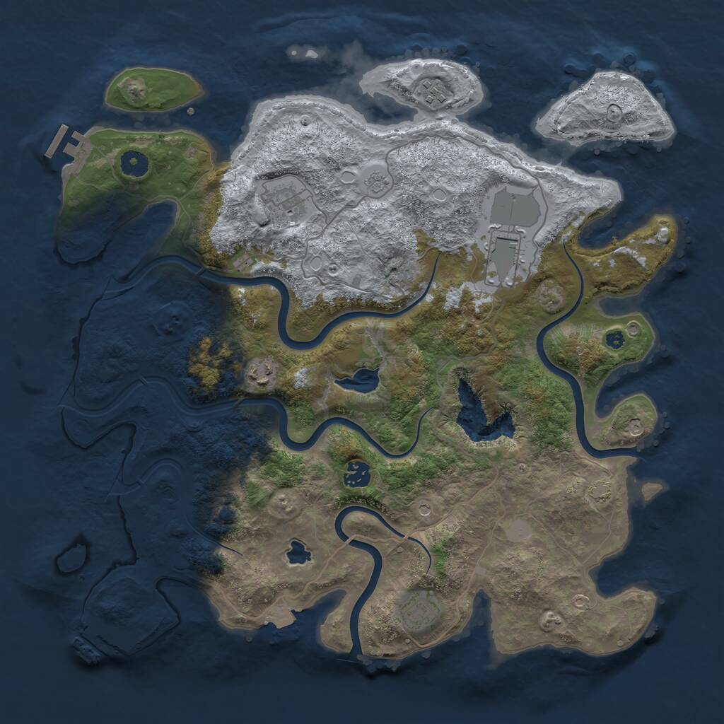 Rust Map: Procedural Map, Size: 4000, Seed: 76916013, 12 Monuments