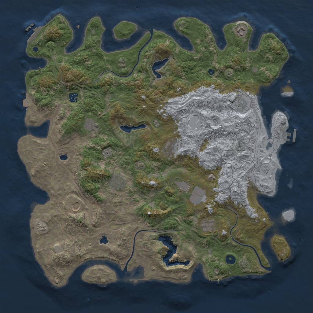 Rust Map: Procedural Map, Size: 4800, Seed: 8221546, 16 Monuments