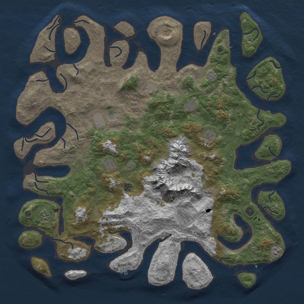 Rust Map: Procedural Map, Size: 5600, Seed: 927063781, 19 Monuments