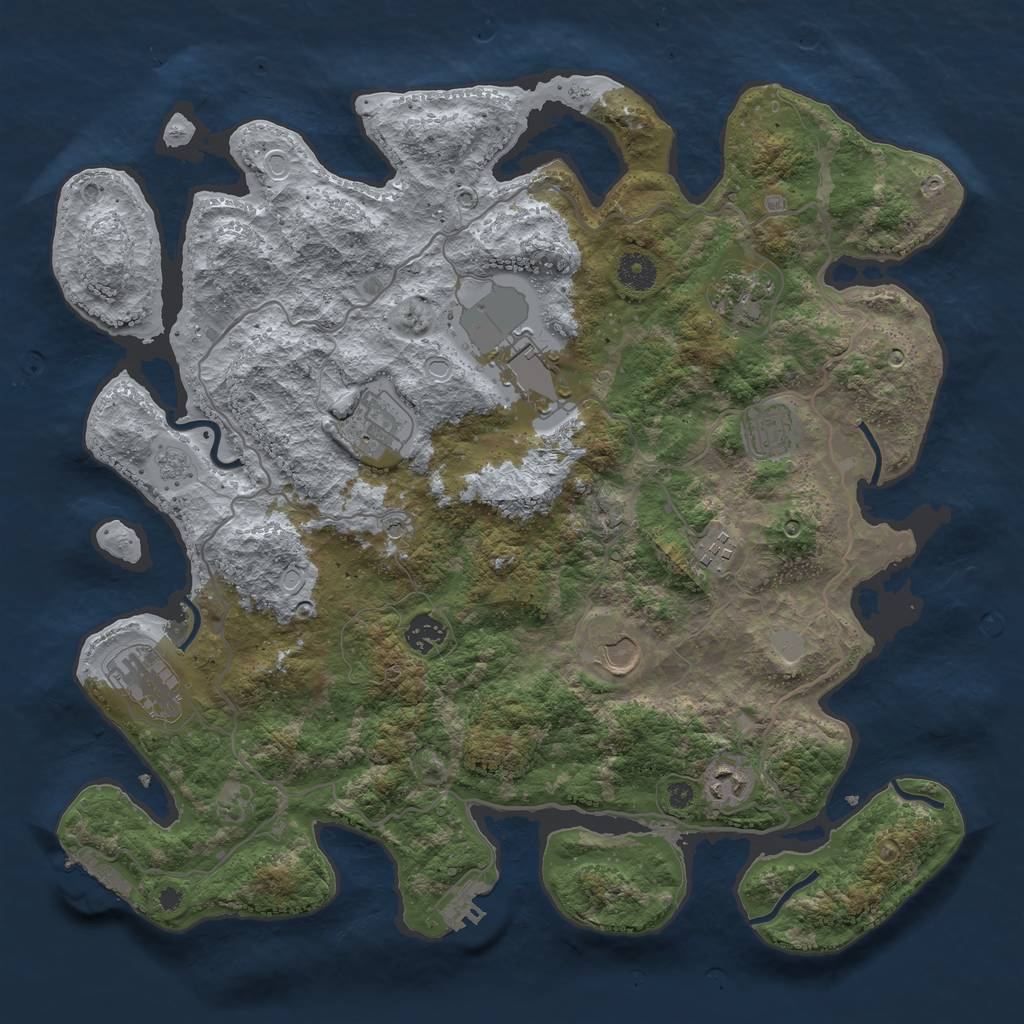 Rust Map: Procedural Map, Size: 4000, Seed: 9263238, 16 Monuments