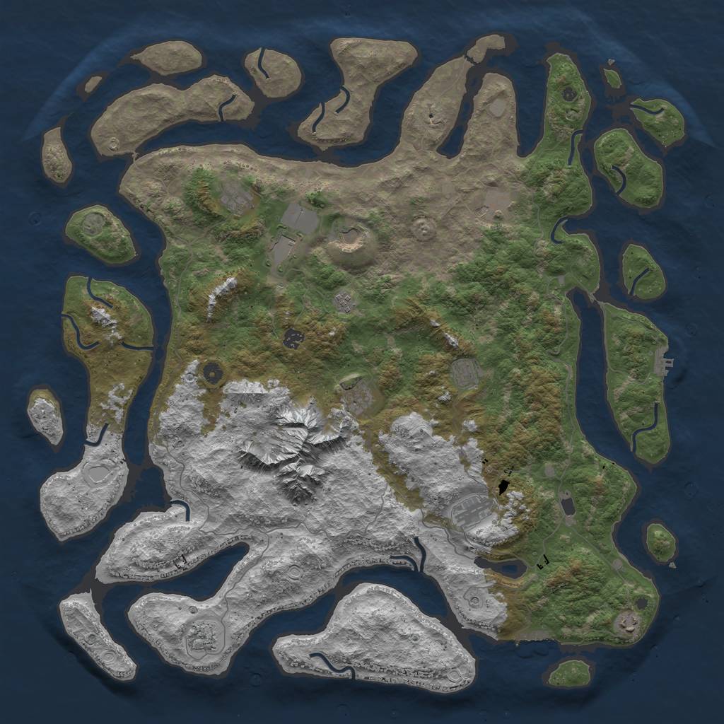 Rust Map: Procedural Map, Size: 5400, Seed: 2147483647, 19 Monuments