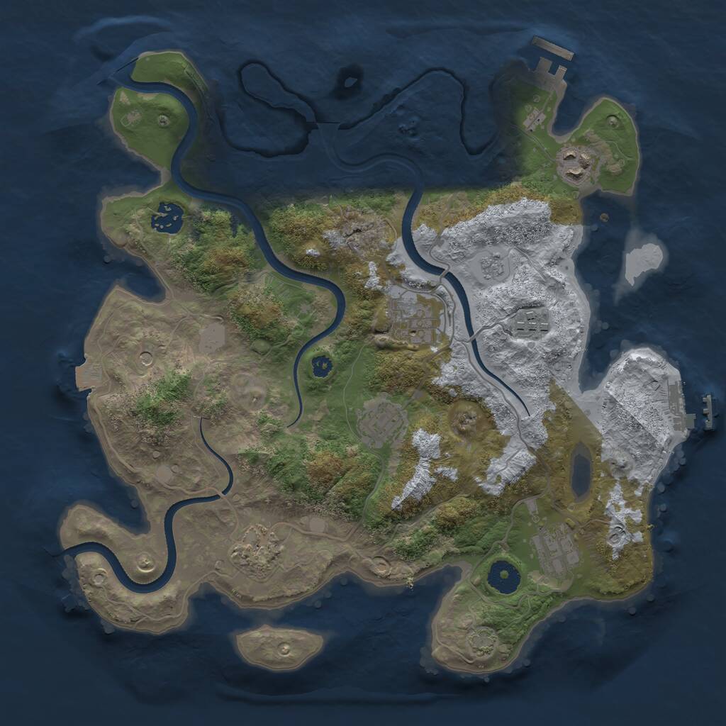 Rust Map: Procedural Map, Size: 3400, Seed: 155010513, 13 Monuments