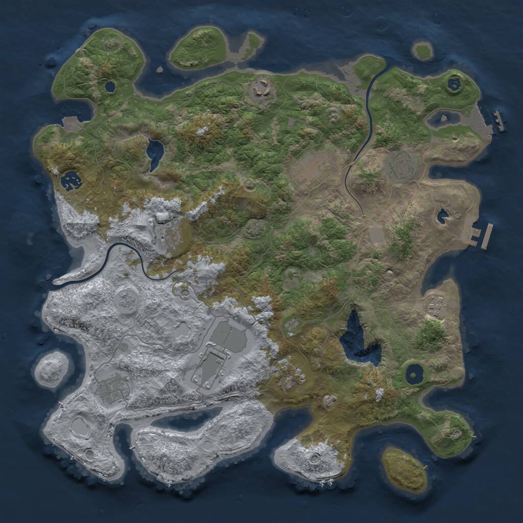 Rust Map: Procedural Map, Size: 4000, Seed: 1962073788, 15 Monuments