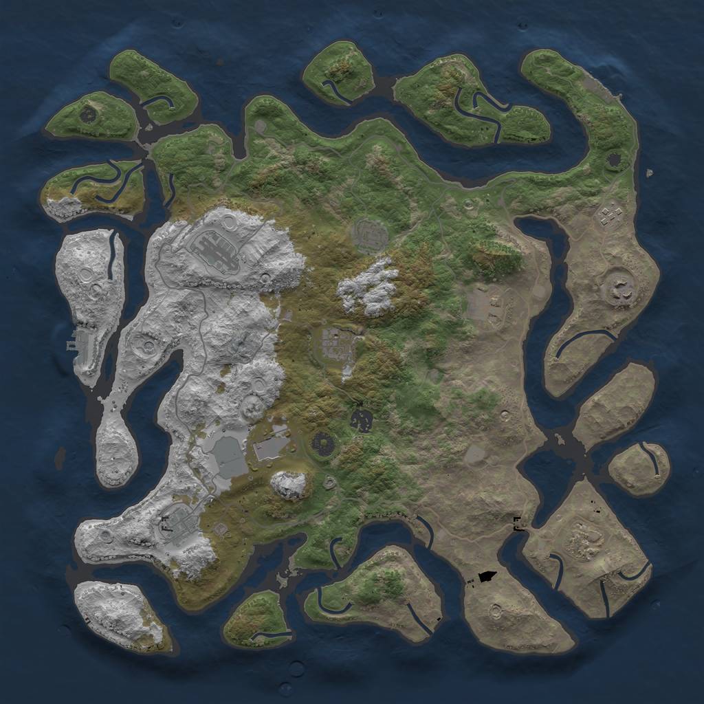 Rust Map: Procedural Map, Size: 4500, Seed: 756664672, 18 Monuments