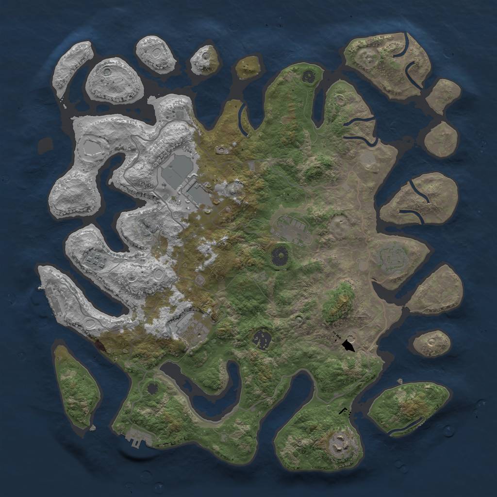 Rust Map: Procedural Map, Size: 4000, Seed: 1140847299, 15 Monuments