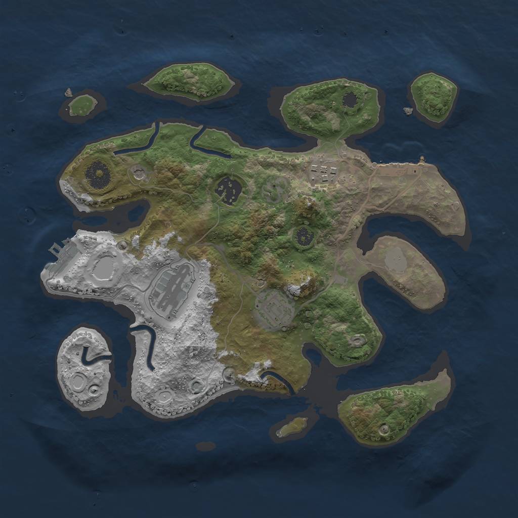 Rust Map: Procedural Map, Size: 3000, Seed: 1479368354, 12 Monuments