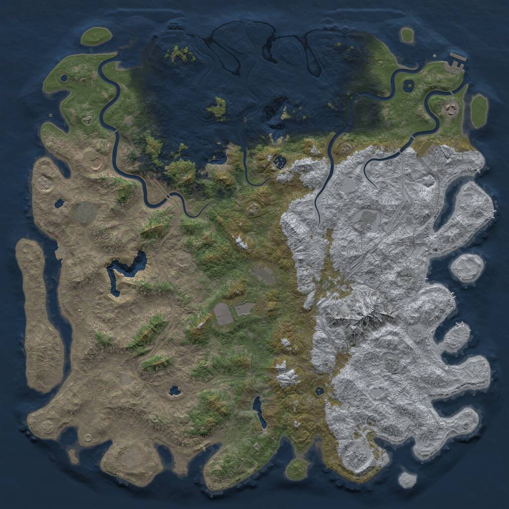 Rust Map: Procedural Map, Size: 6000, Seed: 2060659169, 17 Monuments