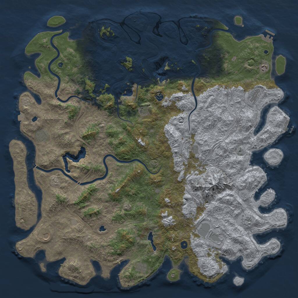 Rust Map: Procedural Map, Size: 6000, Seed: 2060659169, 17 Monuments