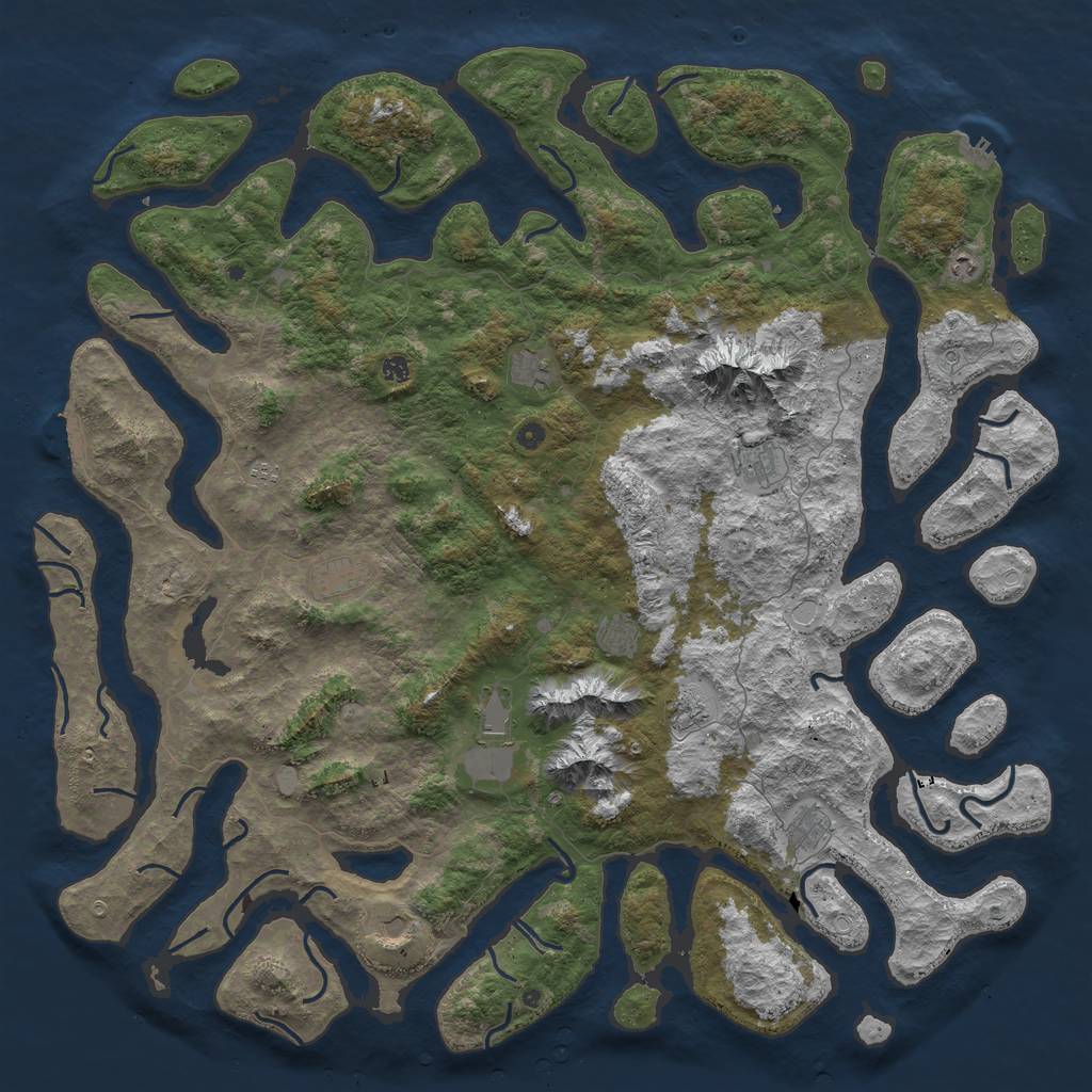 Rust Map: Procedural Map, Size: 6000, Seed: 2060659169, 19 Monuments