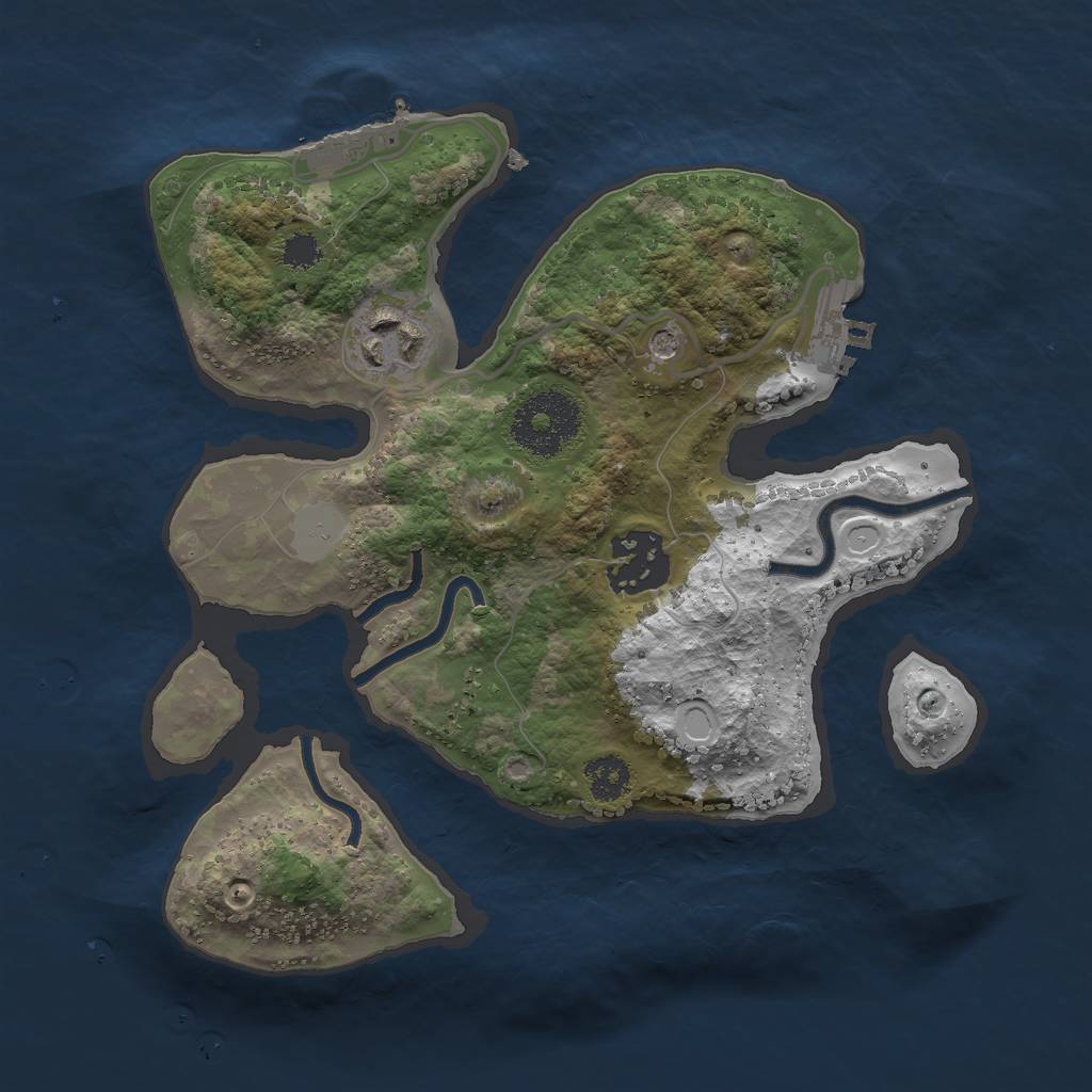 Rust Map: Procedural Map, Size: 2500, Seed: 2515563, 10 Monuments