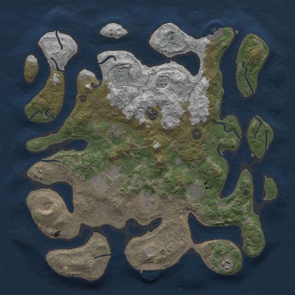 Rust Map: Procedural Map, Size: 4100, Seed: 6966969, 17 Monuments