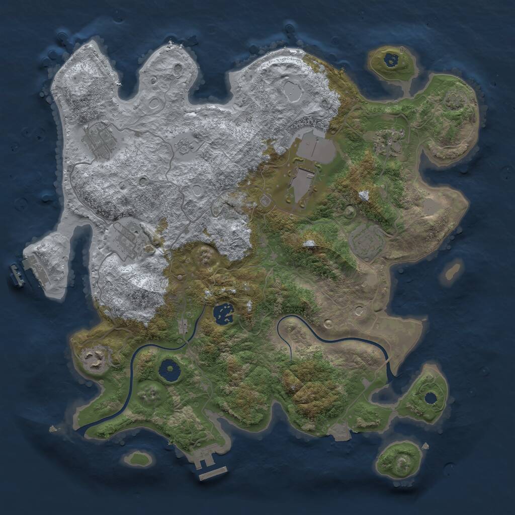 Rust Map: Procedural Map, Size: 3610, Seed: 235465, 13 Monuments