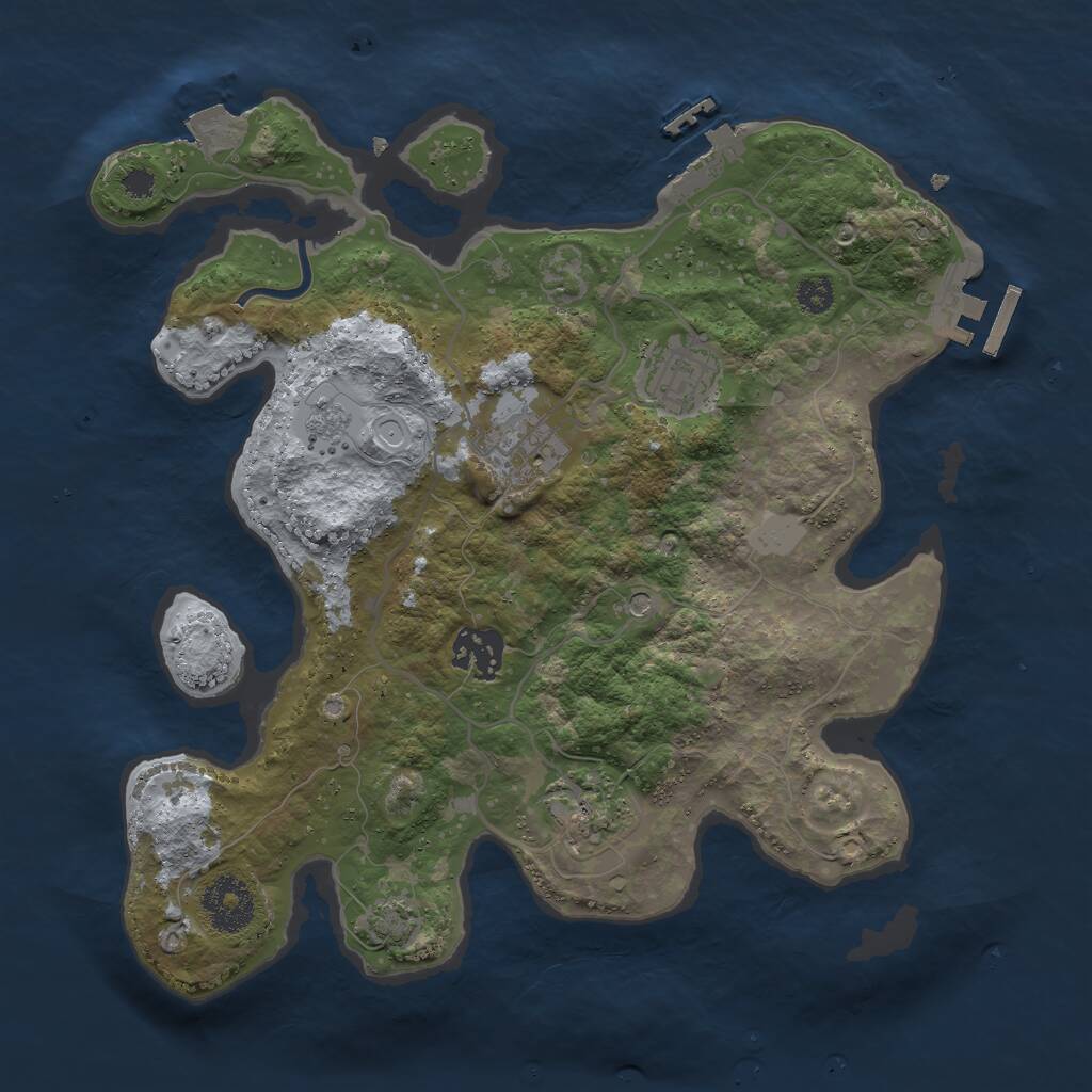 Rust Map: Procedural Map, Size: 3000, Seed: 627441, 10 Monuments