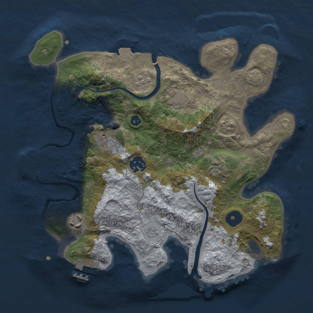 Rust Map: Procedural Map, Size: 3000, Seed: 892931, 10 Monuments