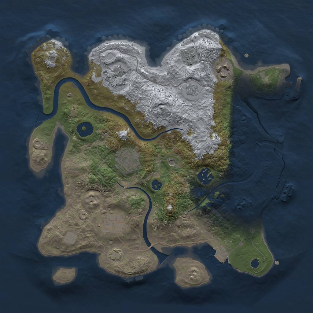 Rust Map: Procedural Map, Size: 3000, Seed: 397235, 12 Monuments