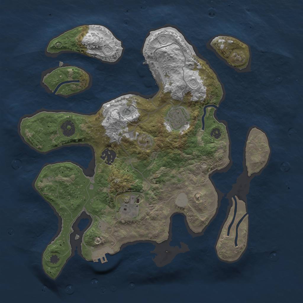 Rust Map: Procedural Map, Size: 3000, Seed: 220006, 11 Monuments