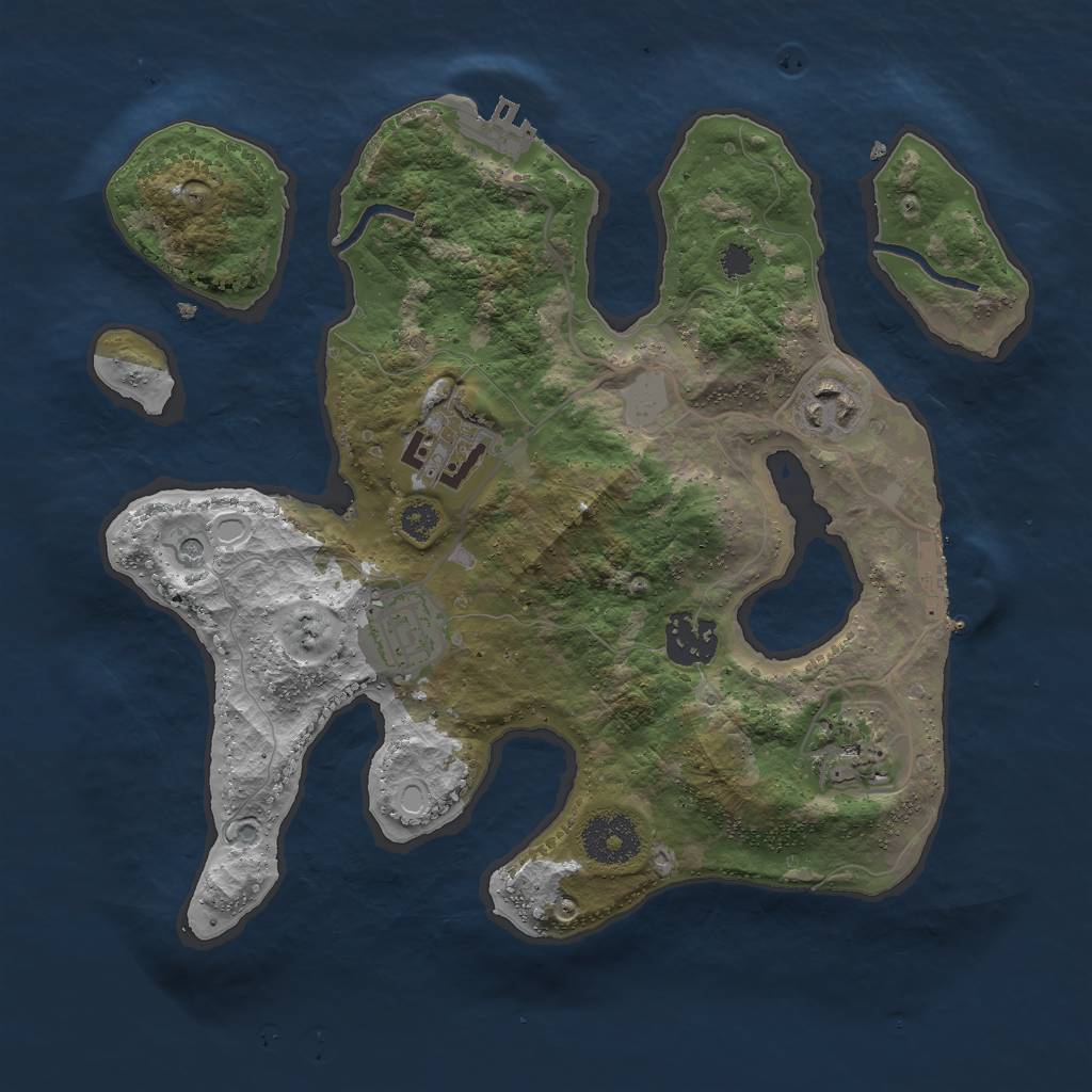 Rust Map: Procedural Map, Size: 3000, Seed: 763090, 13 Monuments