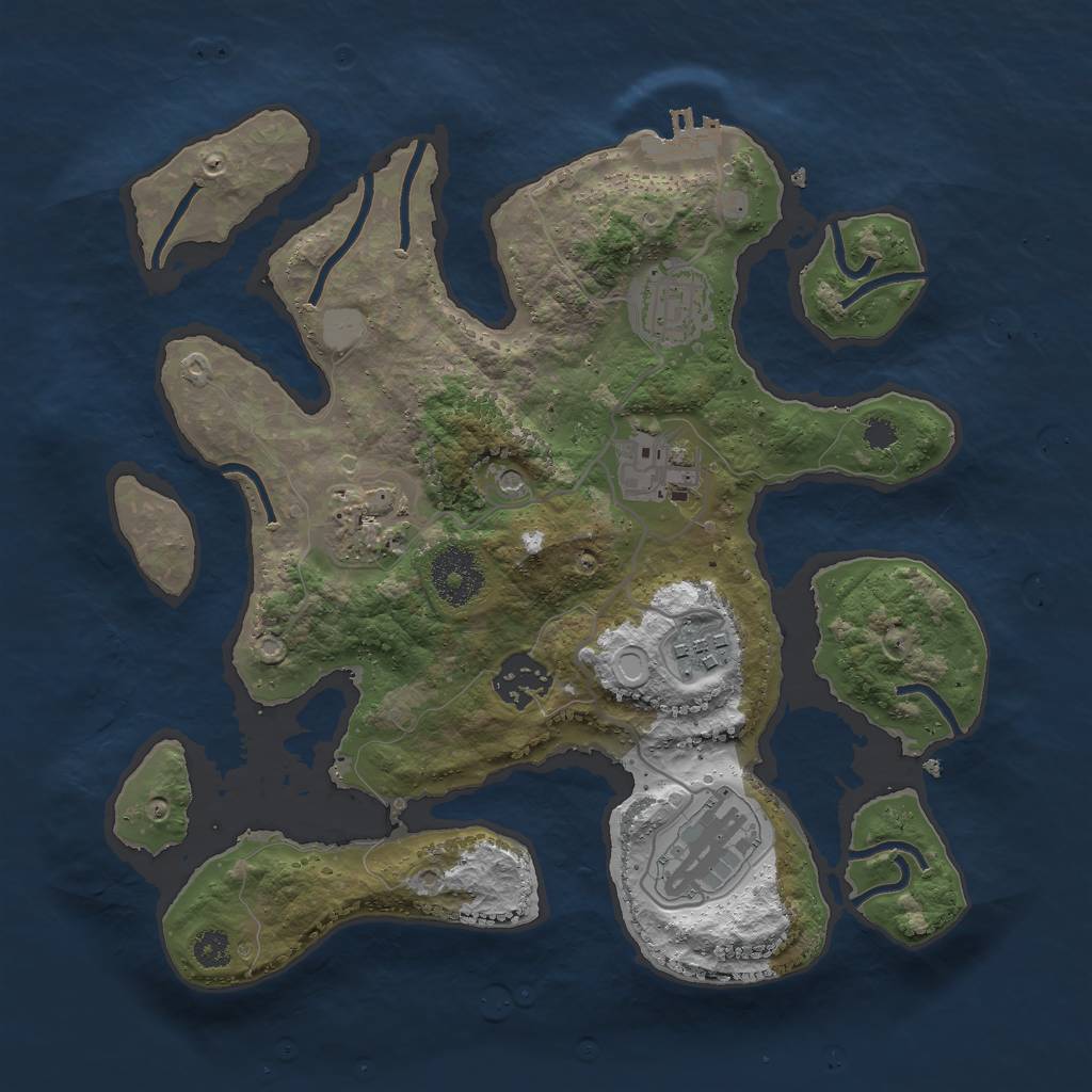 Rust Map: Procedural Map, Size: 3000, Seed: 1883193783, 13 Monuments