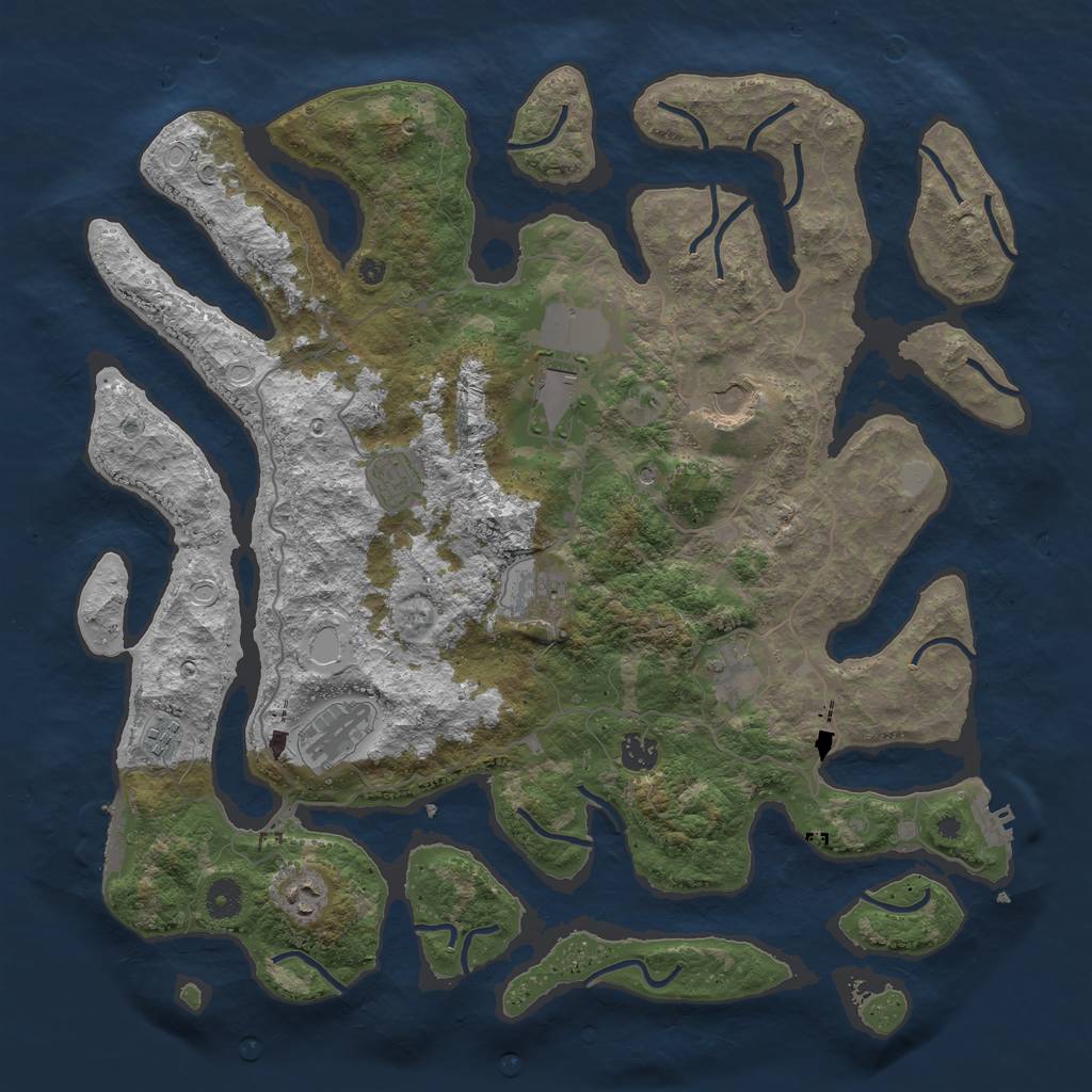 Rust Map: Procedural Map, Size: 4250, Seed: 748440381, 17 Monuments