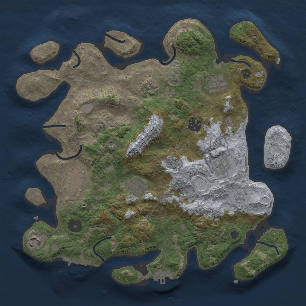 Rust Map: Procedural Map, Size: 3400, Seed: 30711, 15 Monuments