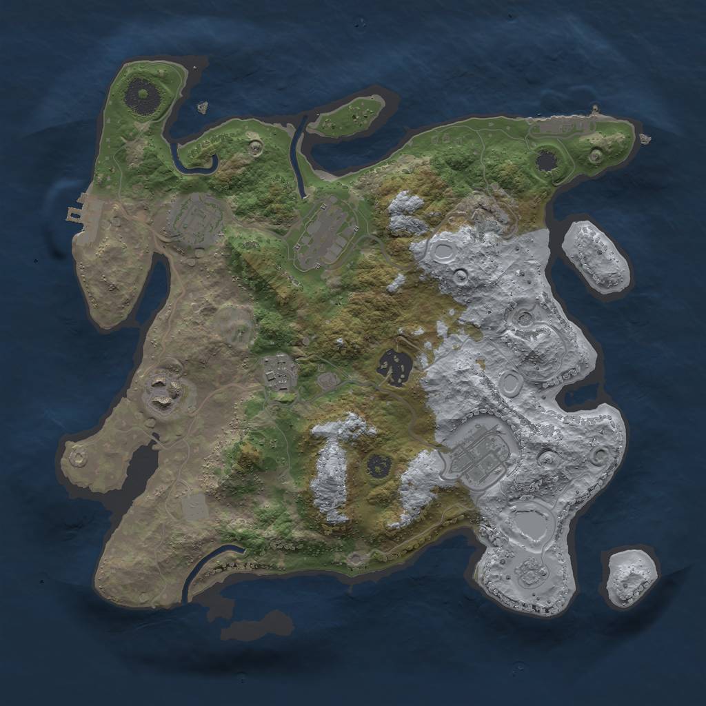 Rust Map: Procedural Map, Size: 3000, Seed: 797760, 13 Monuments