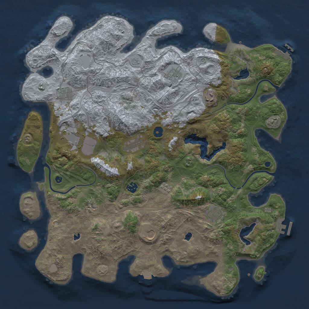 Rust Map: Procedural Map, Size: 4500, Seed: 469703103, 16 Monuments