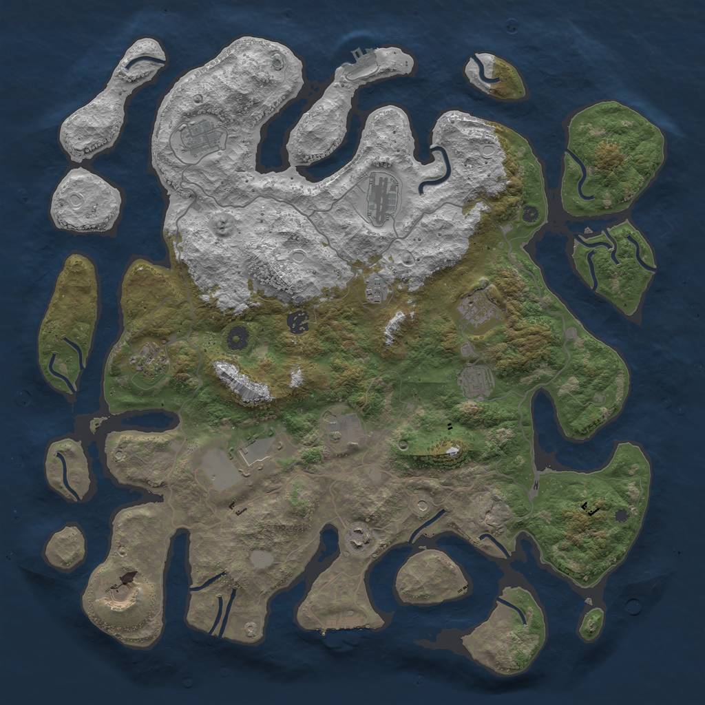 Rust Map: Procedural Map, Size: 4500, Seed: 469703103, 19 Monuments