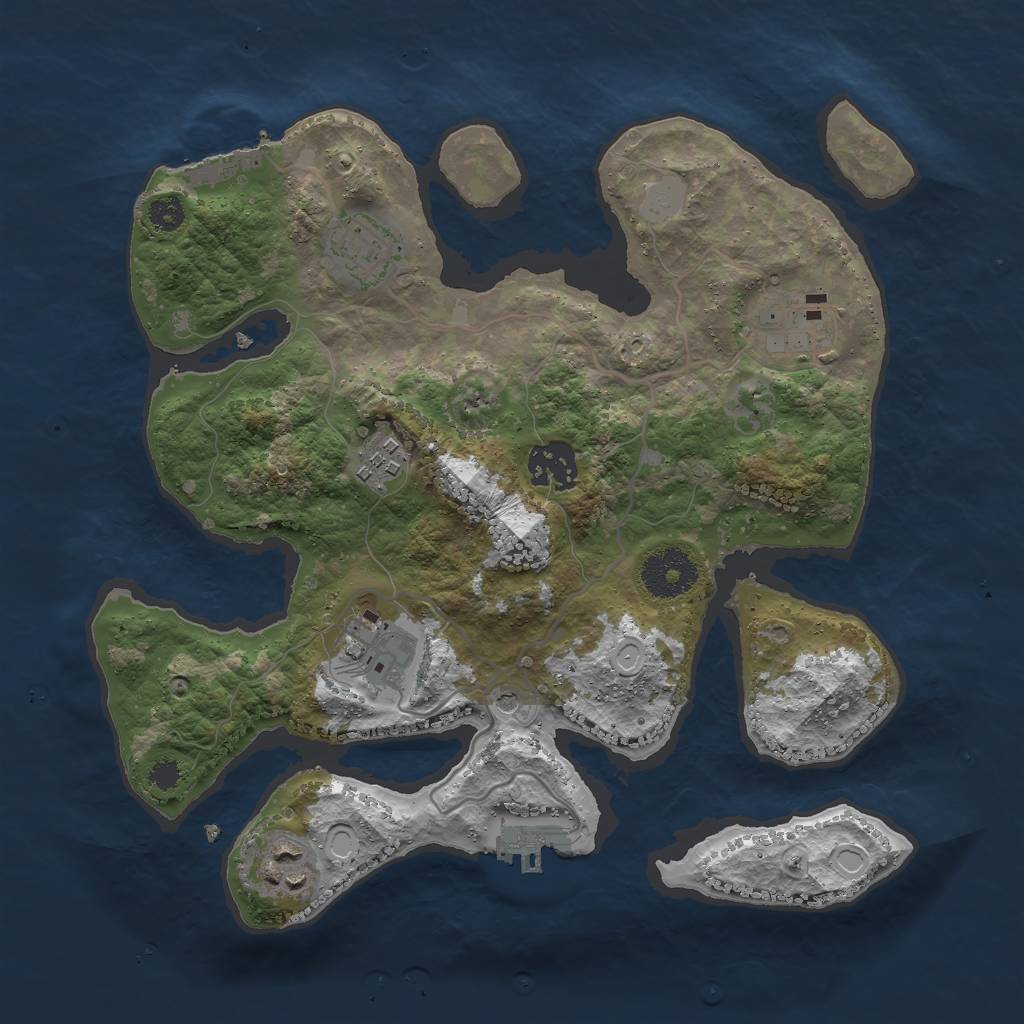 Rust Map: Procedural Map, Size: 3000, Seed: 85834311, 14 Monuments