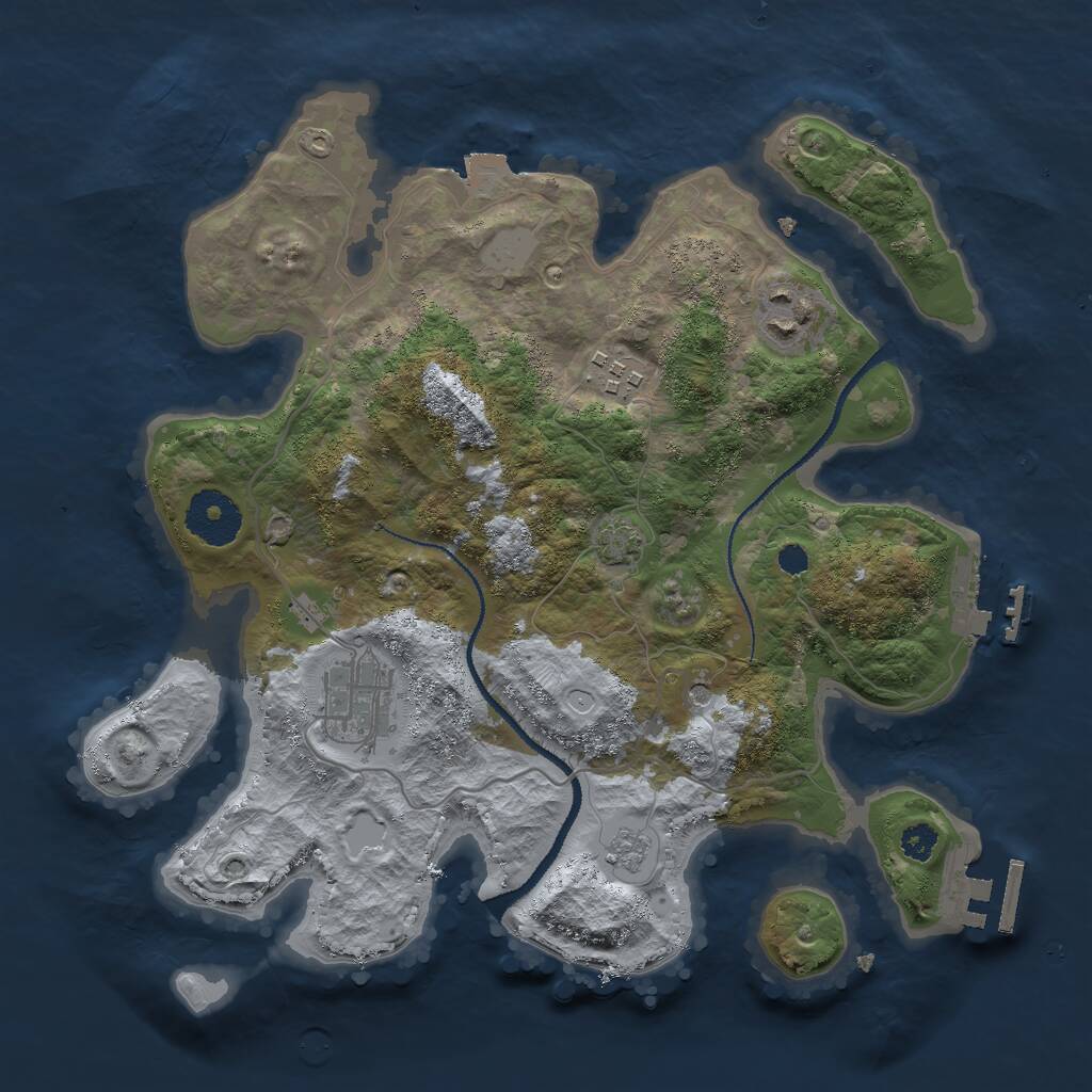 Rust Map: Procedural Map, Size: 3000, Seed: 918767268, 9 Monuments