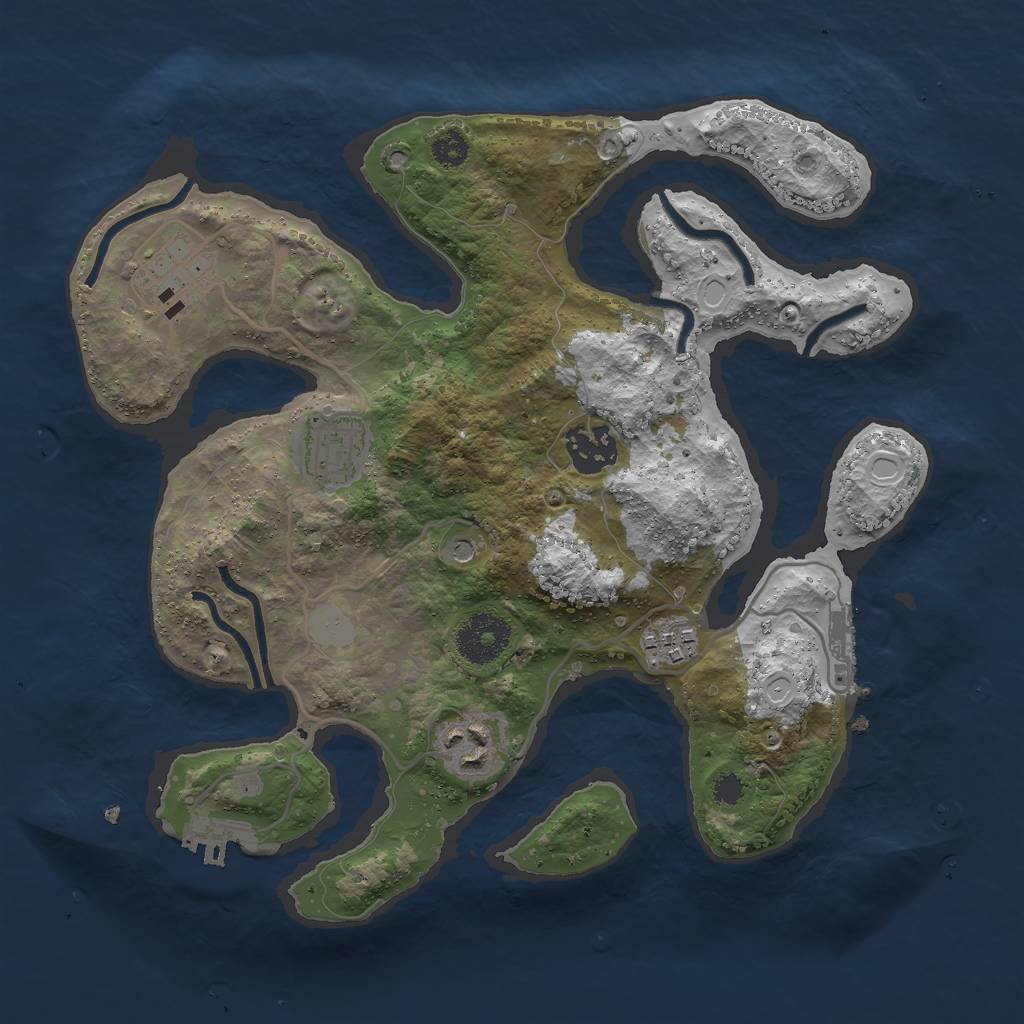 Rust Map: Procedural Map, Size: 3000, Seed: 2427650, 13 Monuments