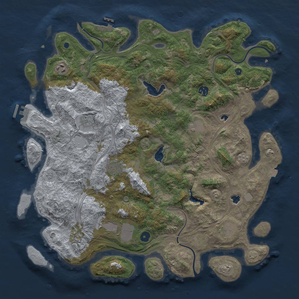 Rust Map: Procedural Map, Size: 4500, Seed: 23281, 15 Monuments
