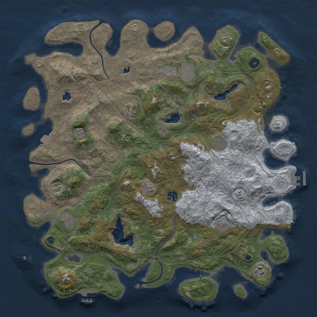 Rust Map: Procedural Map, Size: 4500, Seed: 88146359, 14 Monuments