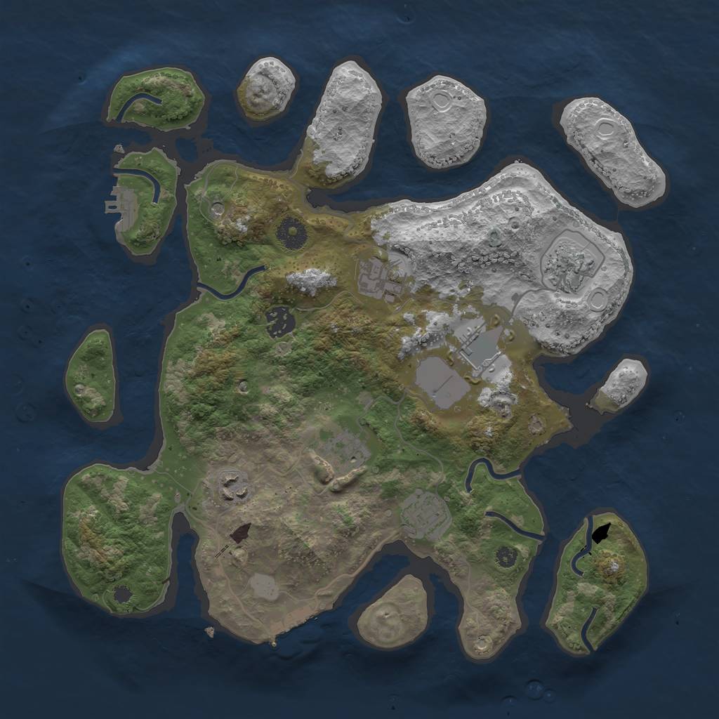 Rust Map: Procedural Map, Size: 3500, Seed: 15926, 15 Monuments