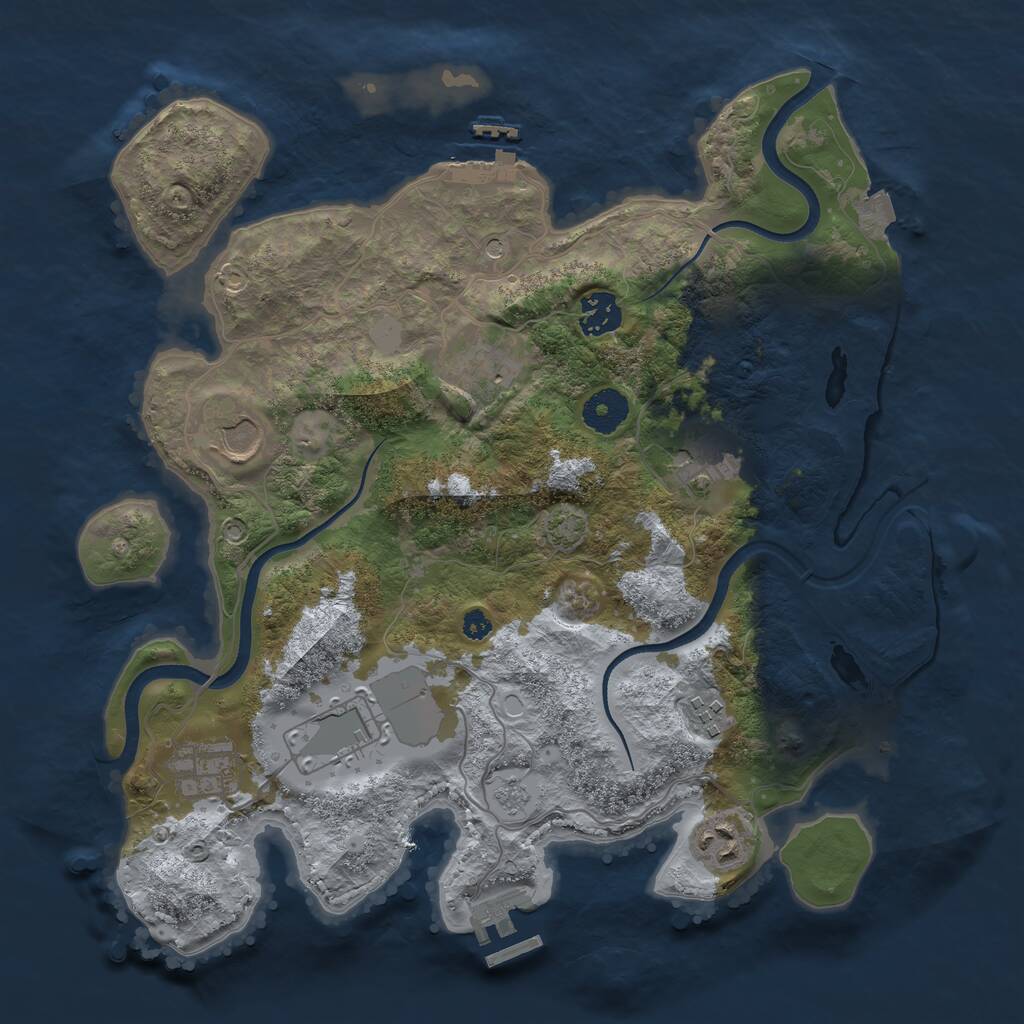 Rust Map: Procedural Map, Size: 3500, Seed: 20211107, 14 Monuments