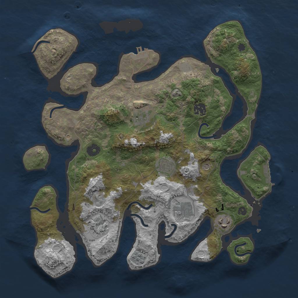 Rust Map: Procedural Map, Size: 3500, Seed: 20211107, 15 Monuments