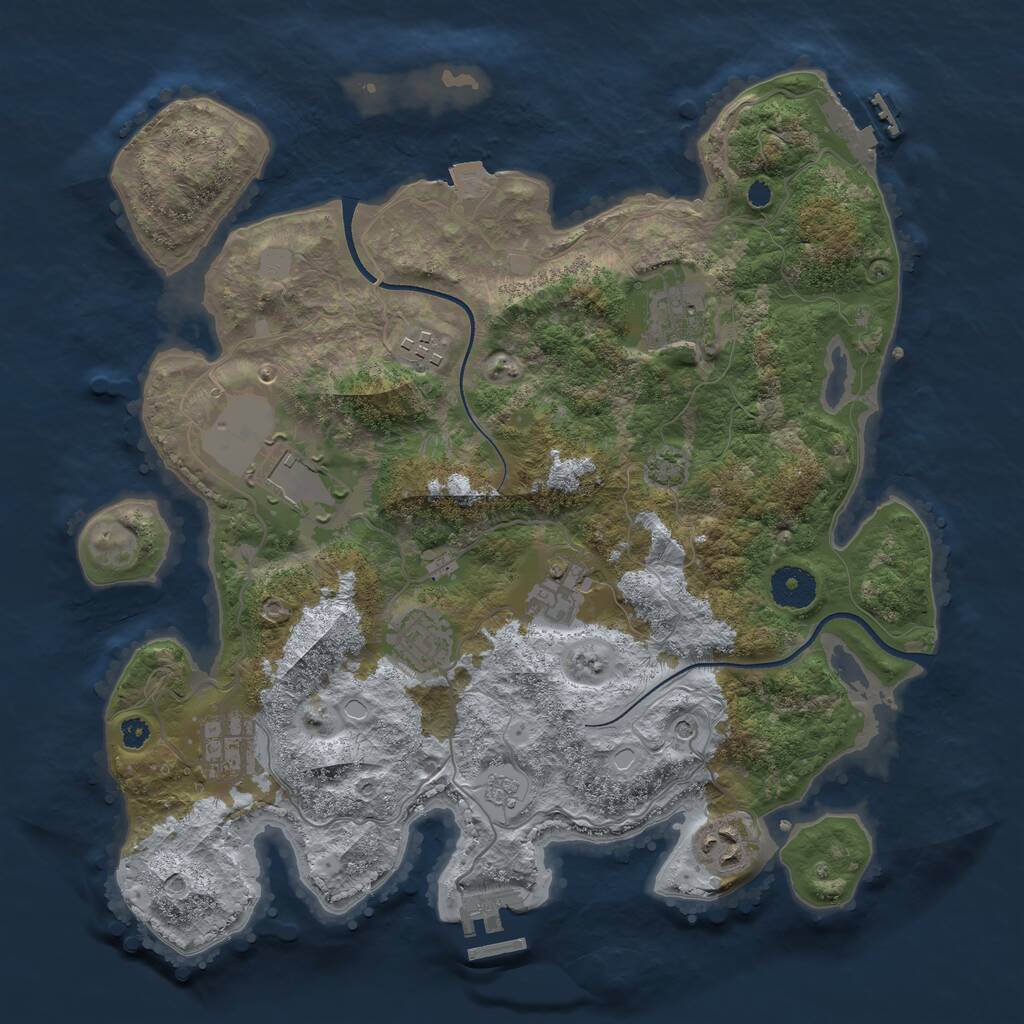 Rust Map: Procedural Map, Size: 3500, Seed: 20211107, 13 Monuments