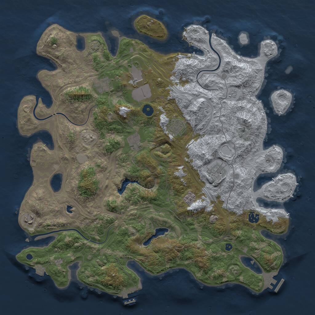 Rust Map: Procedural Map, Size: 4250, Seed: 5111605, 14 Monuments