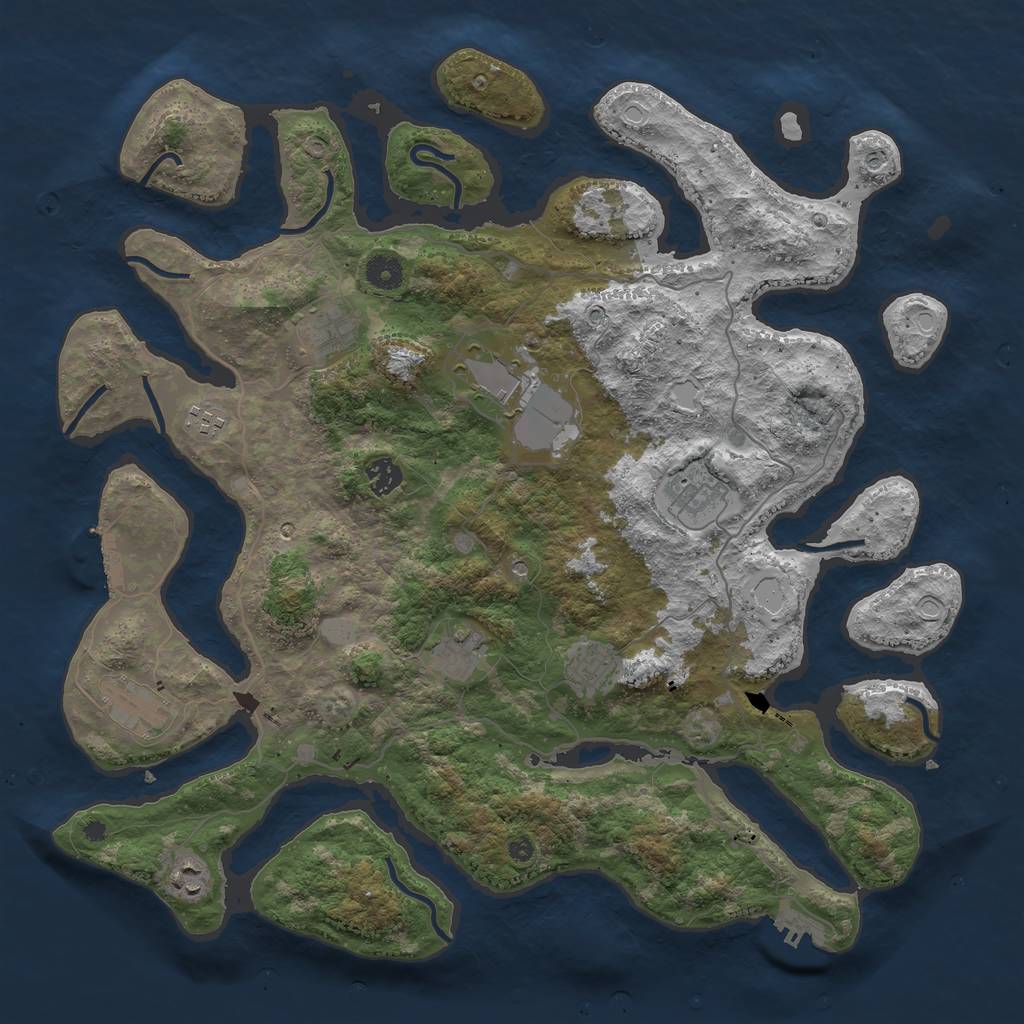 Rust Map: Procedural Map, Size: 4250, Seed: 5111605, 17 Monuments