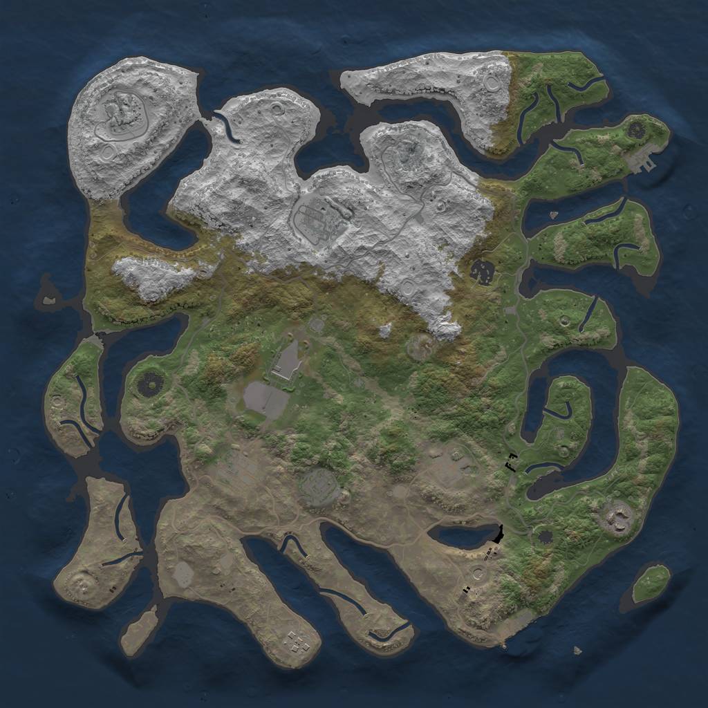 Rust Map: Procedural Map, Size: 4250, Seed: 57528, 17 Monuments