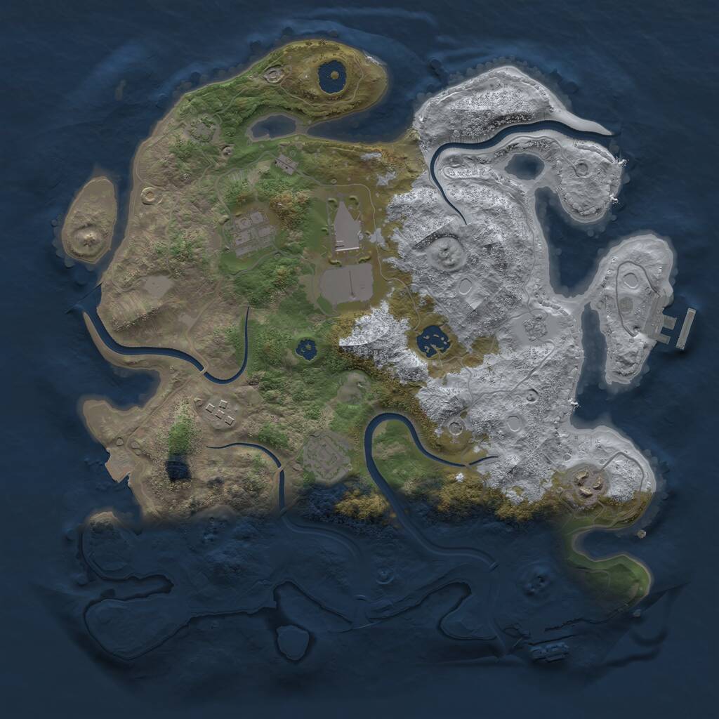 Rust Map: Procedural Map, Size: 3501, Seed: 11857, 12 Monuments