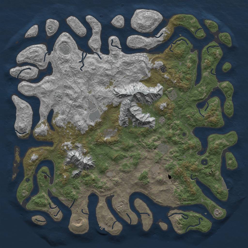 Rust Map: Procedural Map, Size: 6000, Seed: 1833388258, 19 Monuments