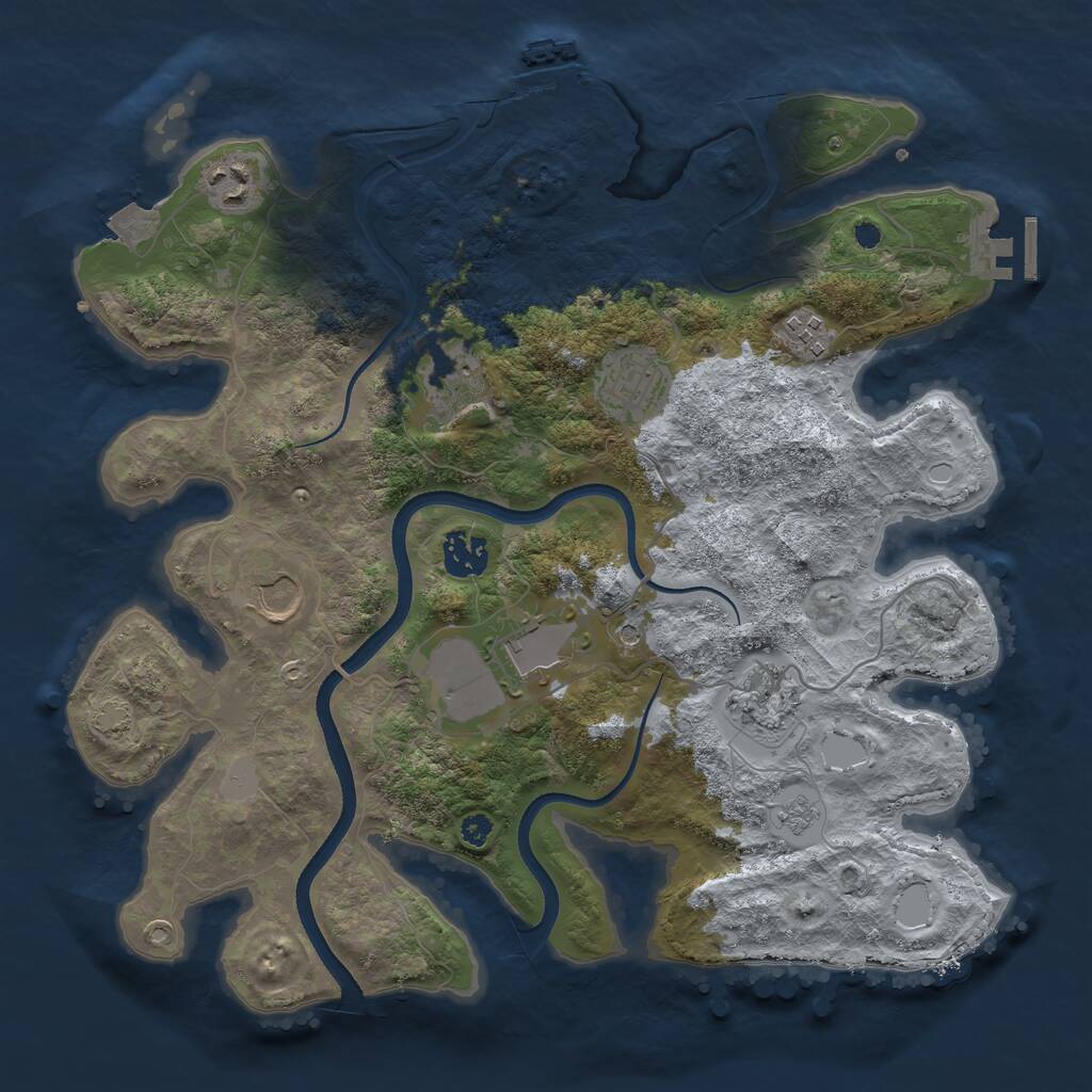 Rust Map: Procedural Map, Size: 3500, Seed: 1175, 14 Monuments
