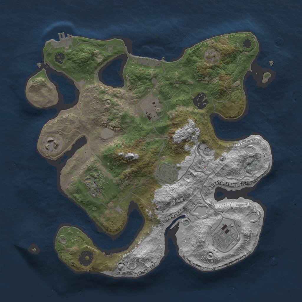 Rust Map: Procedural Map, Size: 3000, Seed: 4209, 14 Monuments