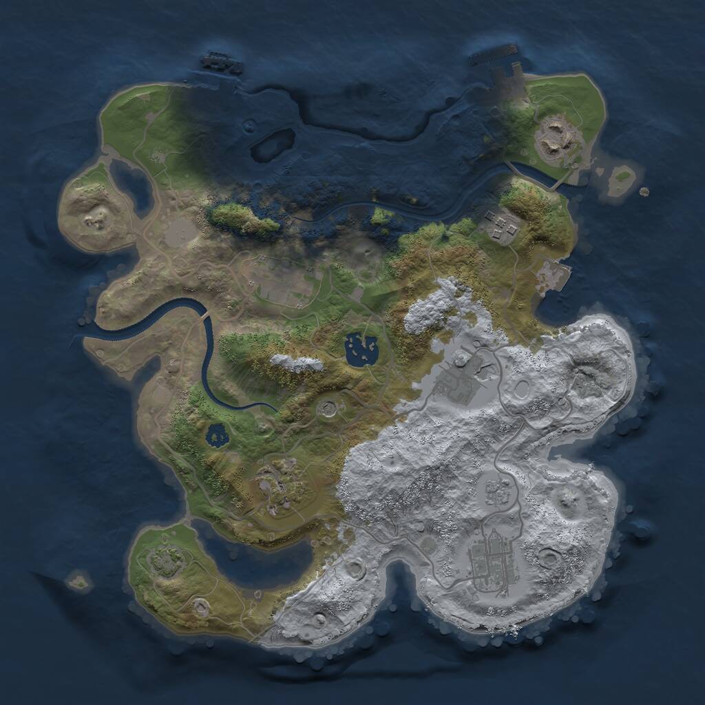 Rust Map: Procedural Map, Size: 3000, Seed: 4209, 13 Monuments
